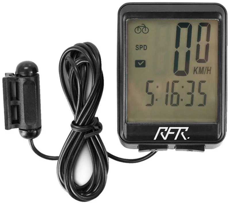 RFR Wired Cycle Computer in Black