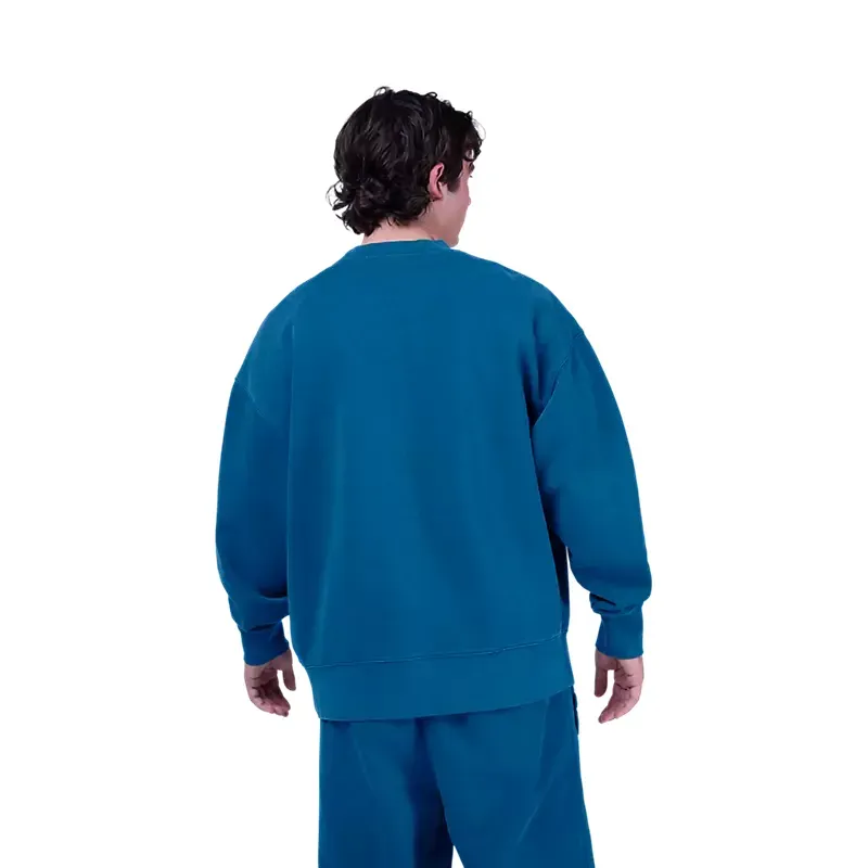 Fox Wordmark Oversized Fleece Crew Sweatshirts in Twilight Blue-3