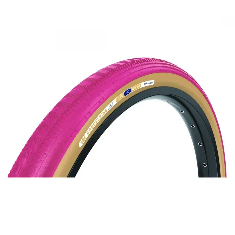 Panaracer GravelKing SS Colour Edition 2025 TLR Gravel Tyre: CRANBERRY/BROWN 700x4