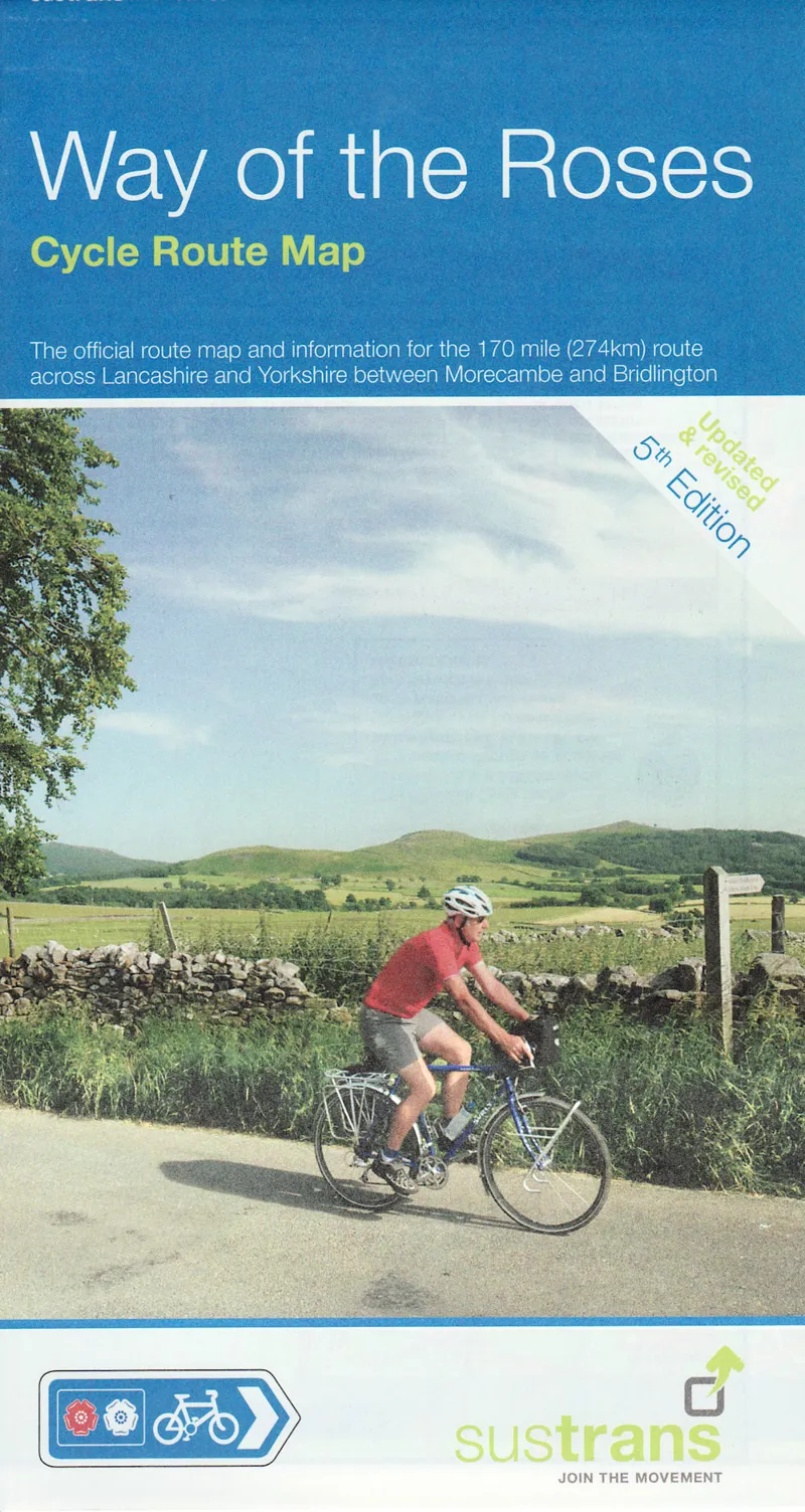 Sustrans Cycle Map - Way Of The Roses - Morecambe to Bridlington