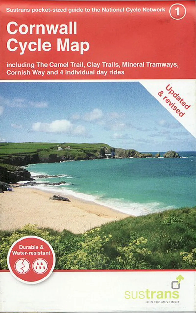 Sustrans Pocket Guide 1 - Cornwall Cycle Map - Including Camel Trail Clay Trails Mineral Tramways