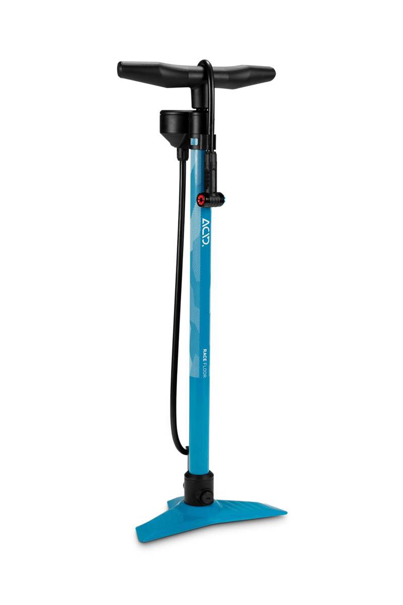 Cube Acid Race Floor Pump in Blue