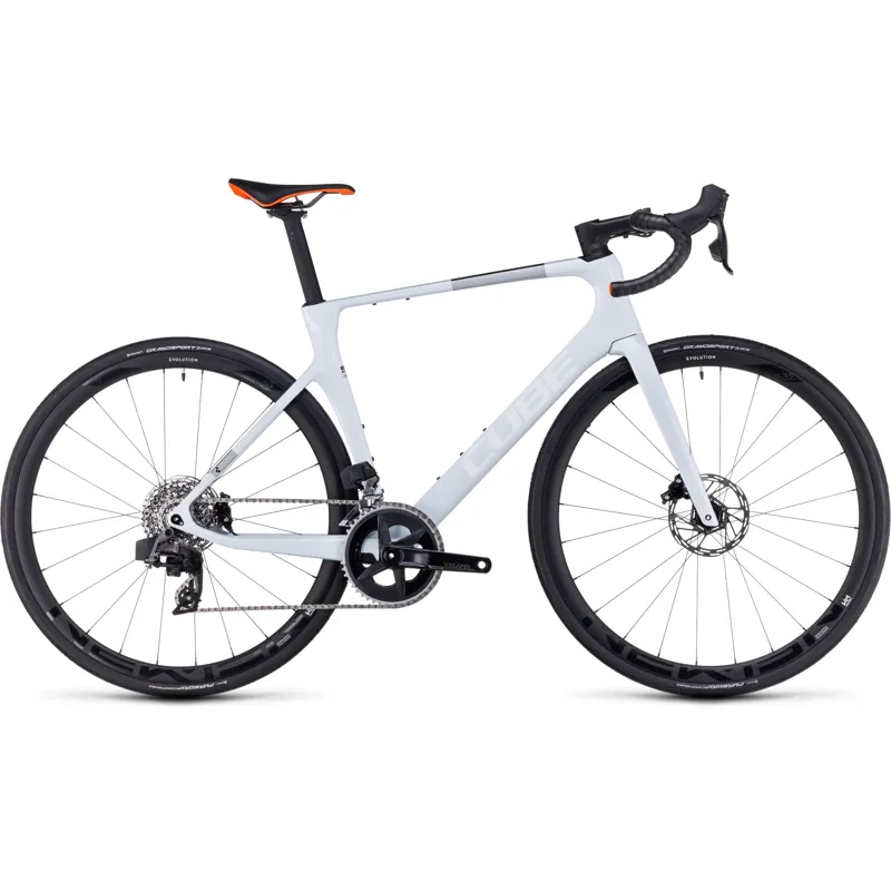 Cube Agree C:62 Pro Road Bike in White/Orange - 2023