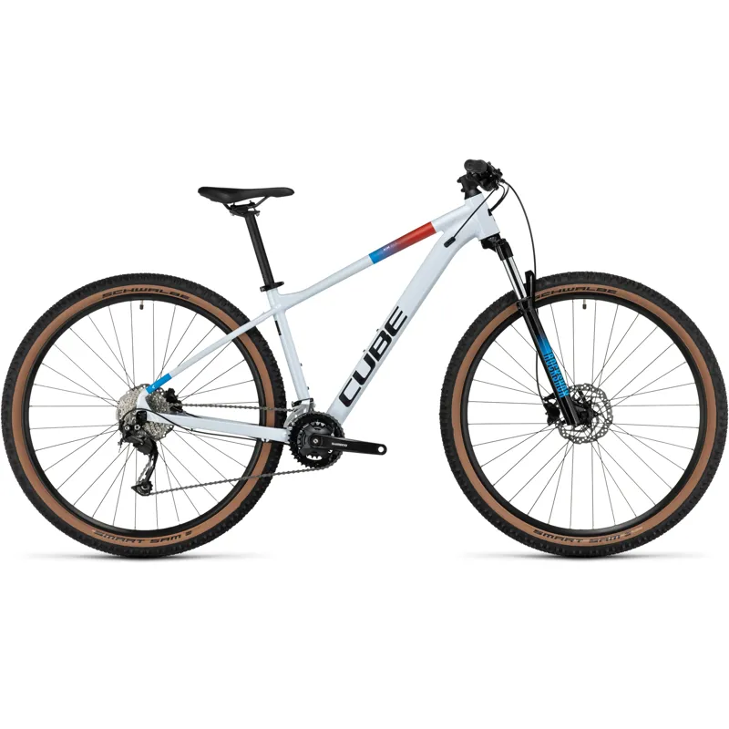 Cube Aim SLX Mountain Bike in White/Blue/Red 