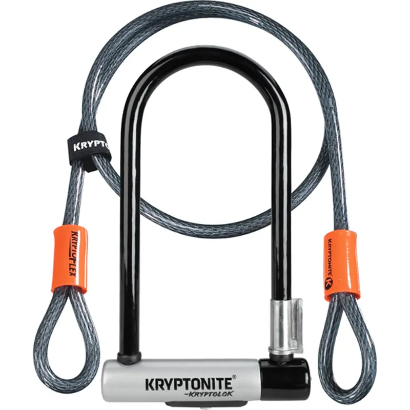 Kryptonite Kryptolok Standard U-Lock With 4 Foot Kryptoflex Cable Sold Secure Gold