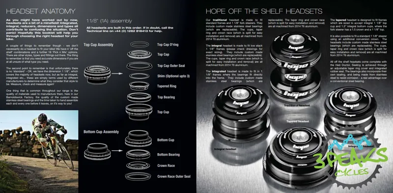 Hope Integrated Headset Upper - IS42 / 28.6mm - Black-1