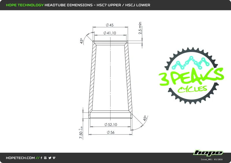 Hope Integrated Headset Upper - IS42 / 28.6mm - Black-6