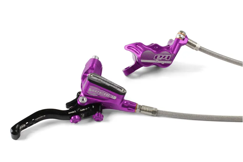 Hope Tech 3 E4 Brakes - Purple / Braided-1