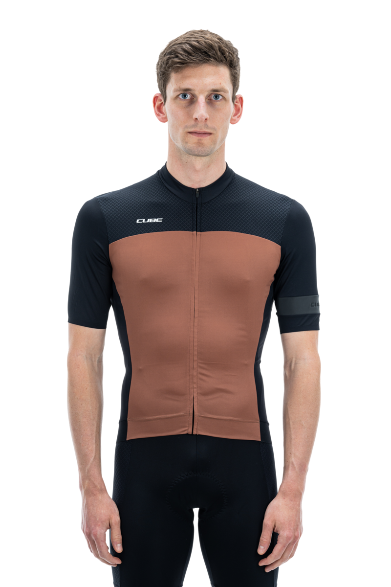 2022 Cube Blackline Short Sleeve Jersey in Black/Brown
