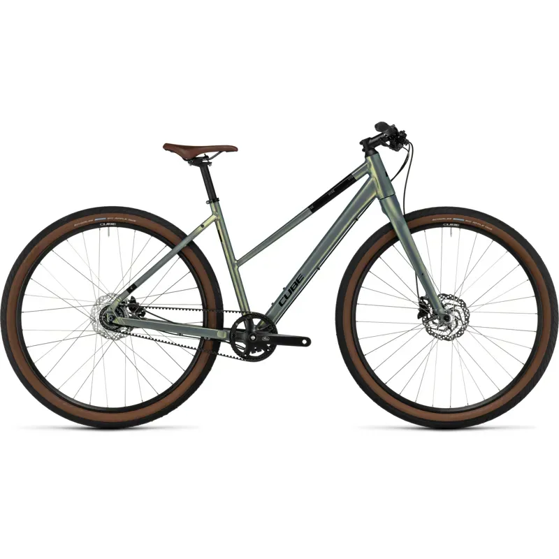 Cube Hyde Pro Trekking Bike in Metal Green/Black-1