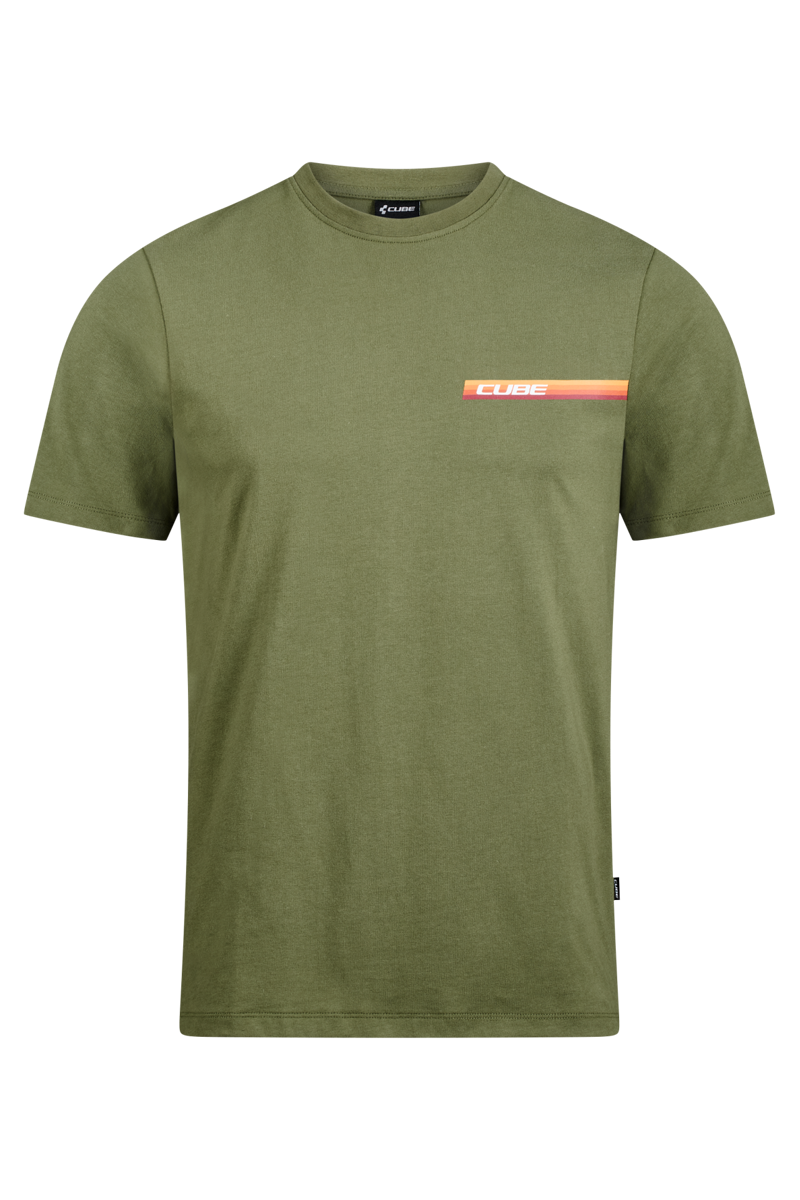 Cube Organic T-Shirt Retro in Olive