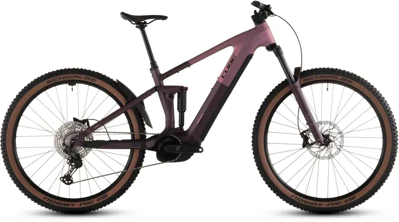 Cube Stereo Hybrid One44 Pro 800 E-MTB in Shift Blush/Raisin