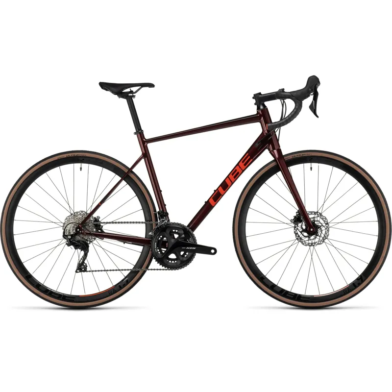 Cube Attain SLX Road Bike in Deep Red/Red - 2024