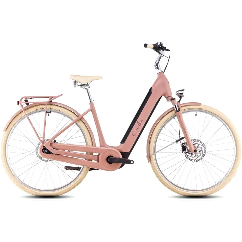Cube Ella Hybrid 500 Electric Bike in Old Pink/Plum