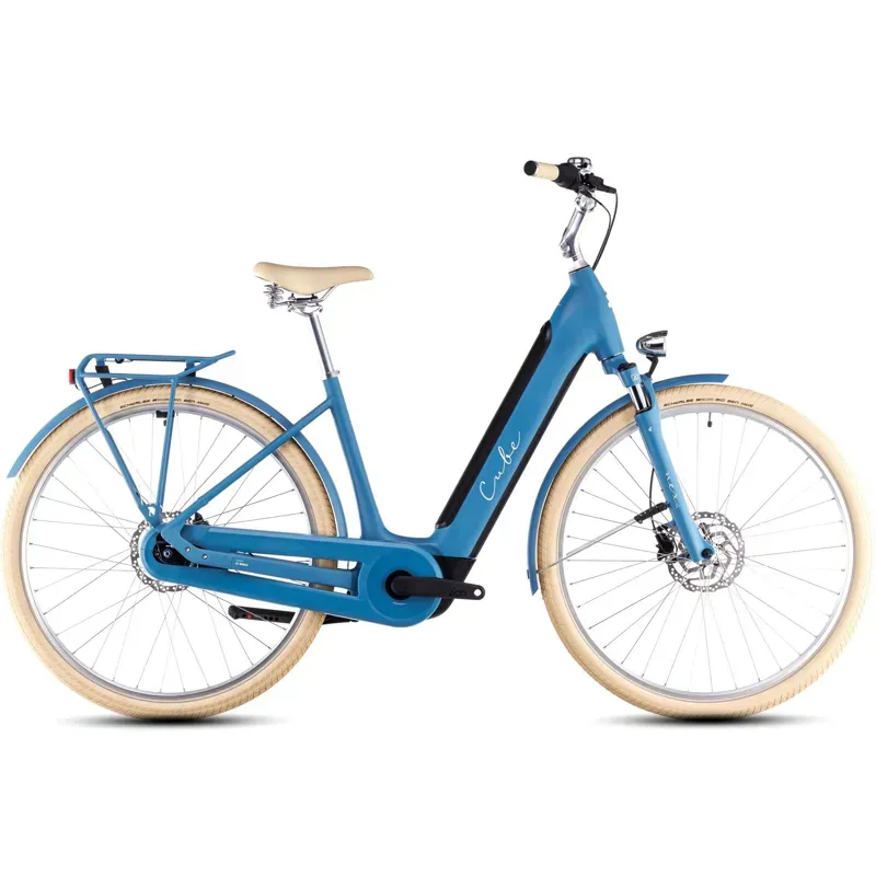 Cube Ella Hybrid 500 Electric Bike in Sphere Blue/Creme