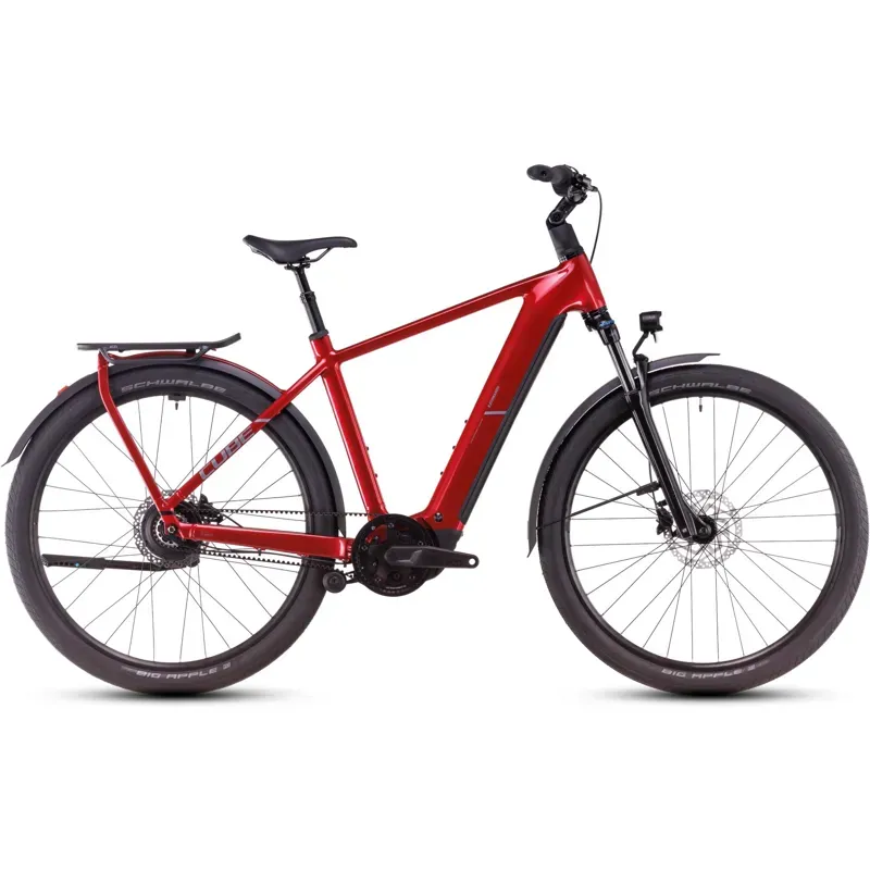 Cube Kathmandu Hybrid Comfort Pro 800 Electric Bike in Electric Red/Red