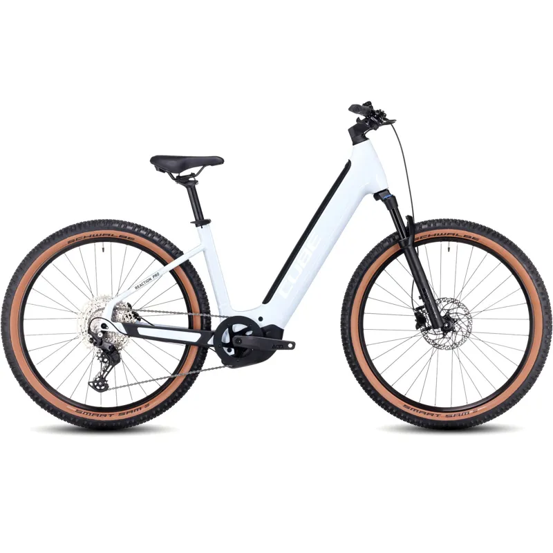Cube Reaction Hybrid Pro 625 Electric Mountain Bike in Flash White-1
