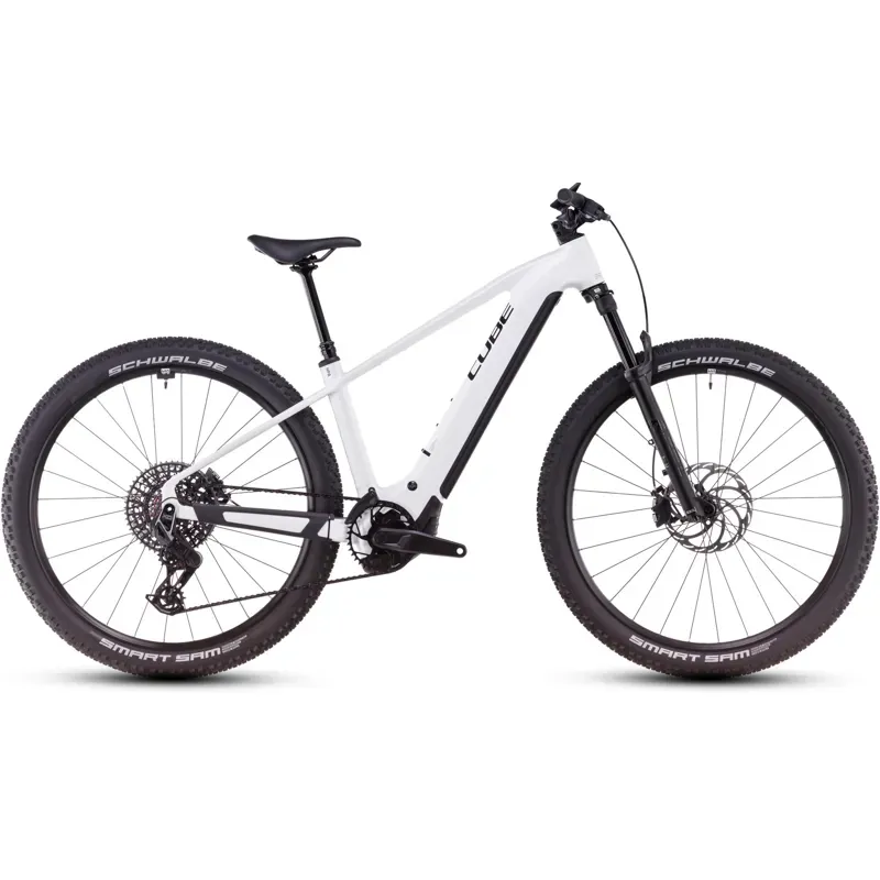 Cube Reaction Hybrid SLT eMountain Bike in Metallic White/Black