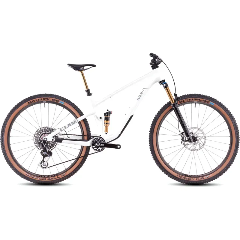 Cube Stereo One22 c:62 SLT 29 Mountain Bike in Metallic White/Black