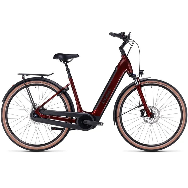 Cube Supreme Hybrid Pro 500 Easy-Entry Electric Bike in Red/Black