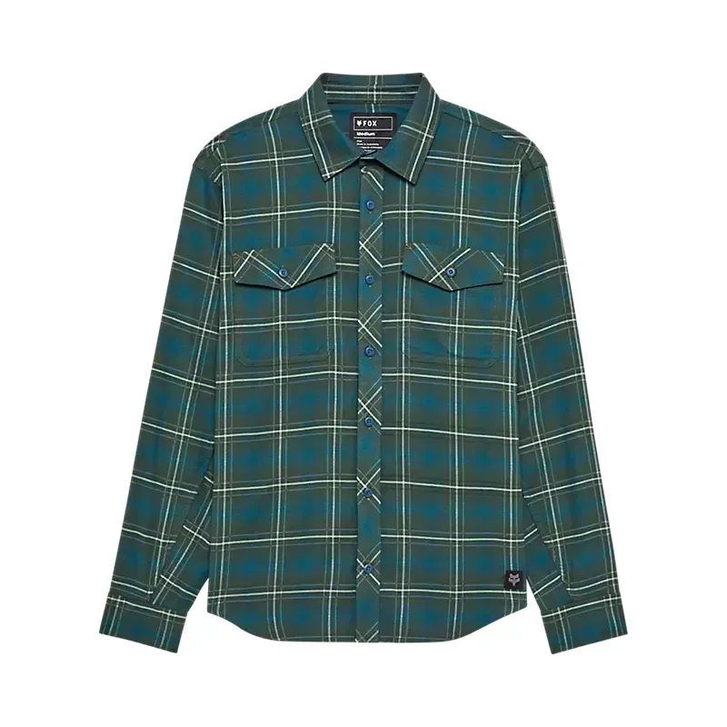 Fox Survivalist Stretch Flannel Long Sleeve Shirt in Dark Sage-2