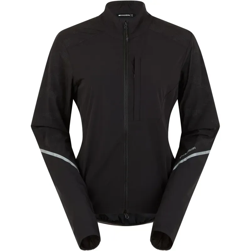 Madison Freewheel Women's Stellar Tech Windproof Packable Jacket in Black-1