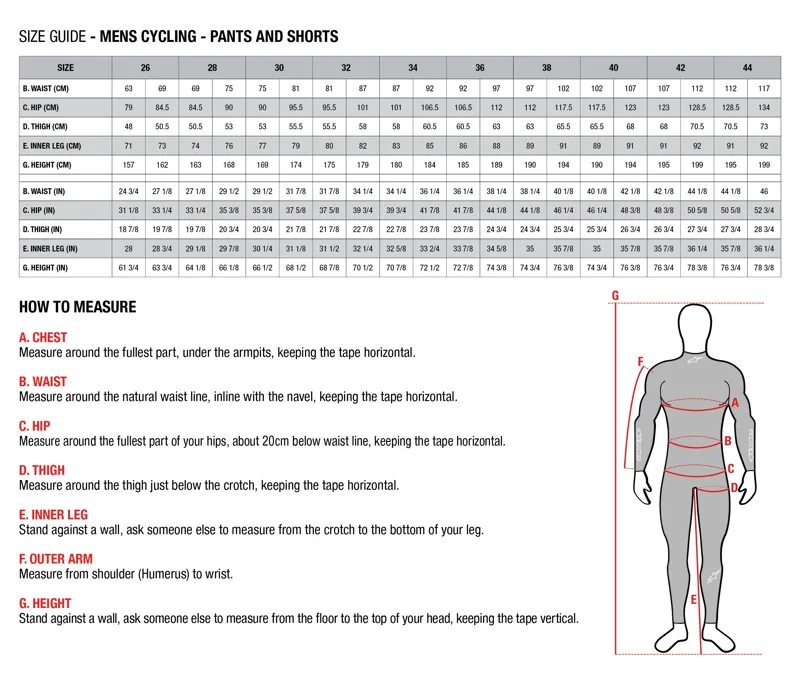 Alpinestars Men's Shorts Sizing