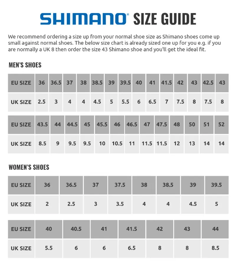 Shimano Men's Cycling Shoes Size Chart | peacecommission.kdsg.gov.ng