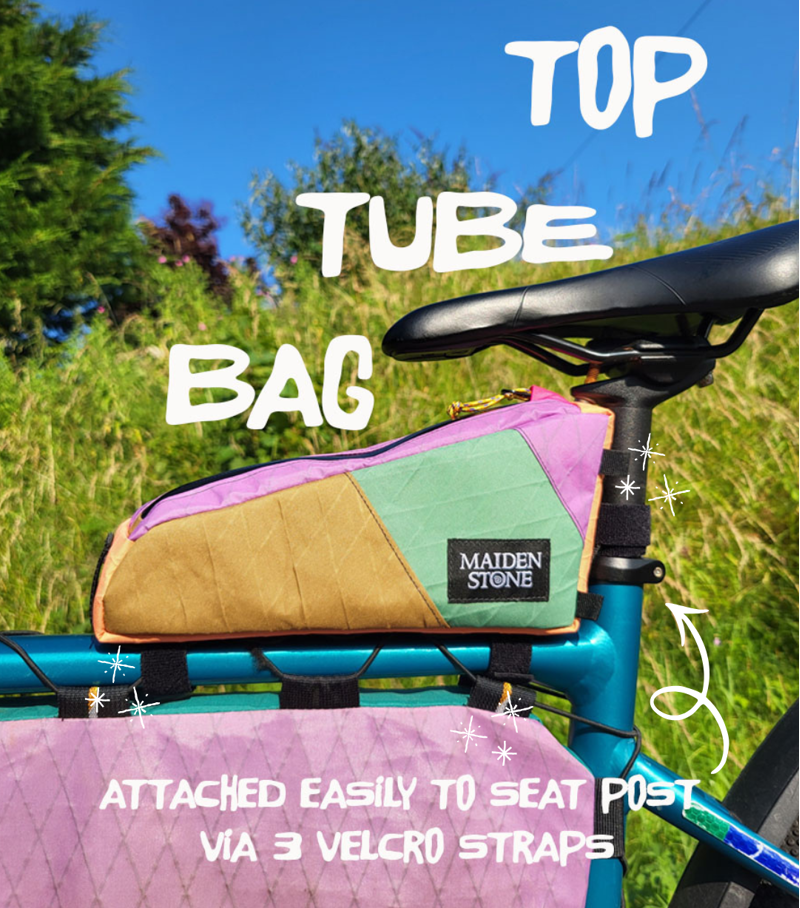 Maiden Stone Top Tube Bag in Orange/Purple/Green-6