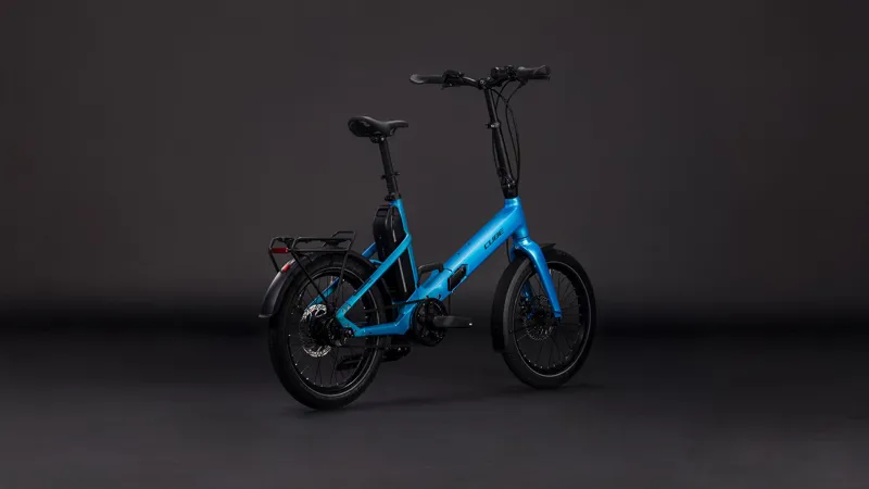 Cube Fold Hybrid Comfort 545 Electric Folding Bike in Blue-7