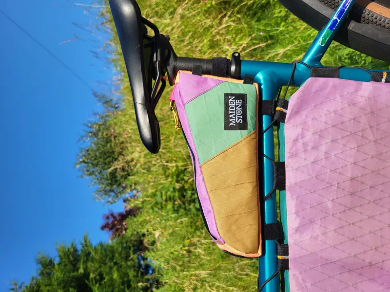 Maiden Stone Top Tube Bag in Green/Purple/Sand-5