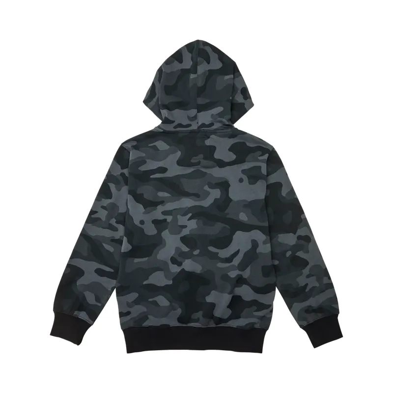 Fox Head Camo Zip Kids Hoodie in Black-1
