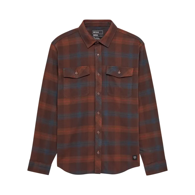 Fox Survivalist Core Flannel Long Sleeve Shirt in Dark Brown