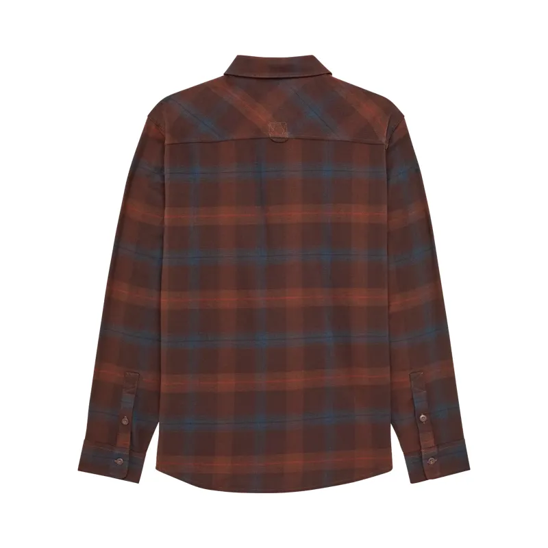 Fox Survivalist Core Flannel Long Sleeve Shirt in Dark Brown-1