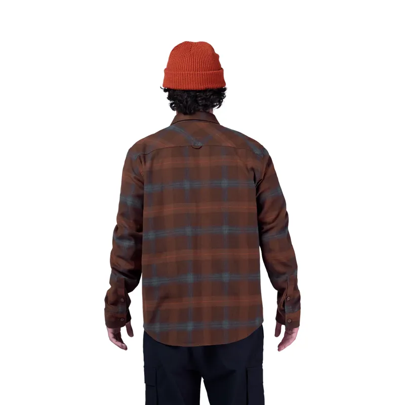 Fox Survivalist Core Flannel Long Sleeve Shirt in Dark Brown-3