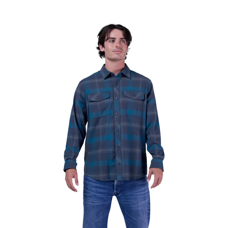 Fox Survivalist Core Flannel Long Sleeve Shirt in Midnight Blue