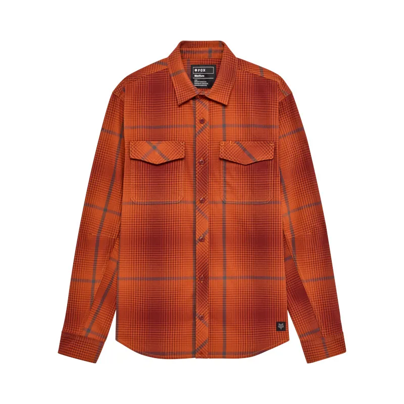 Fox Survivalist Fire Long Sleeve Flannel Shirt in Orange