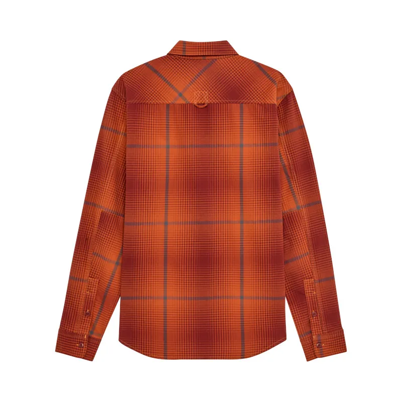 Fox Survivalist Fire Long Sleeve Flannel Shirt in Orange-1