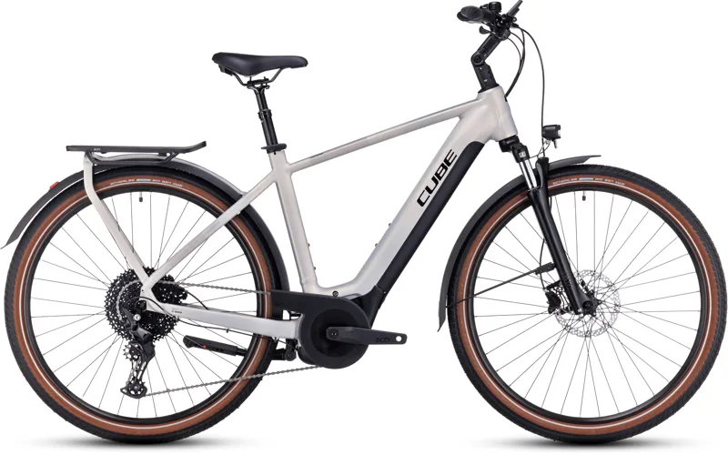 Cube Touring Hybrid Pro 625 Trekking Electric Bike in Pearly Silver-7