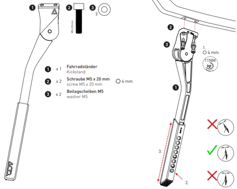 Acid FM Pure Kickstand in Black - 93468-1