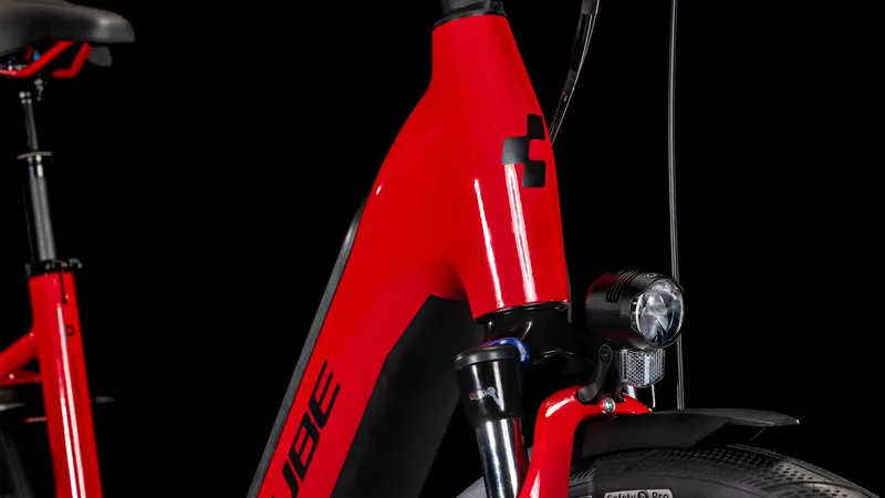 Cube Supreme Hybrid Comfort Pro 625 EE Electric Bike in Fire Red-5