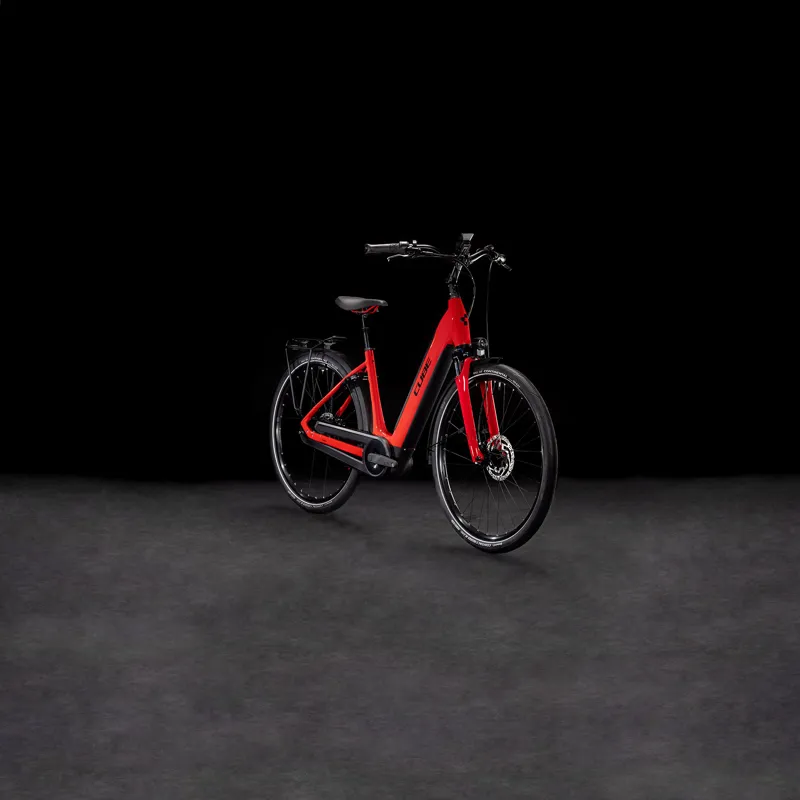 Cube Supreme Hybrid Comfort Pro 625 EE Electric Bike in Fire Red-1