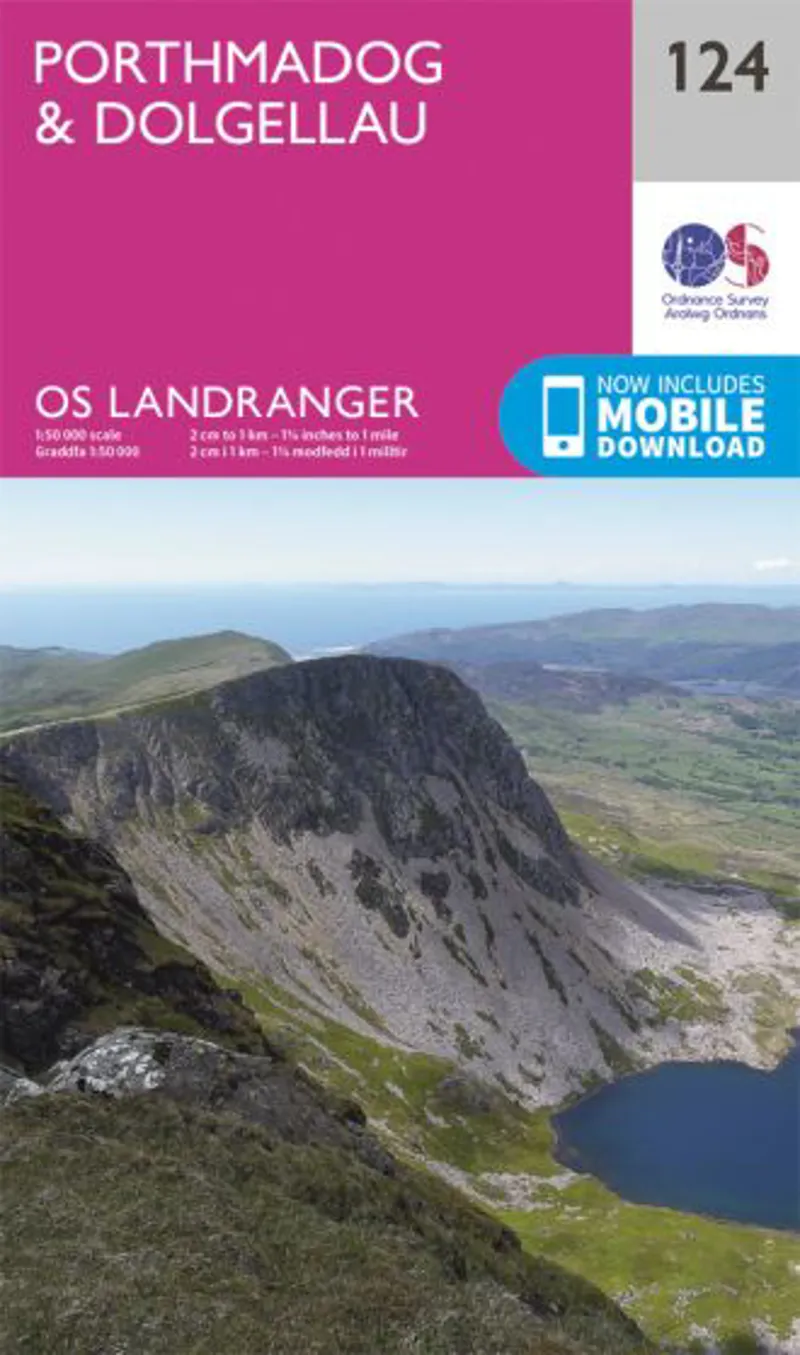 OS Landranger Map 124 - Porthmadog and Dollgellau