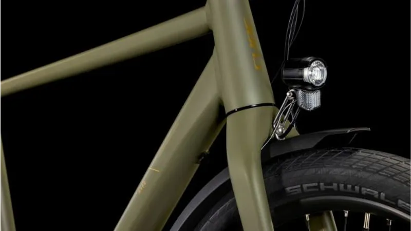 Cube Hyde Pro FE Hybrid Bike in Dusty Olive/Gold-5