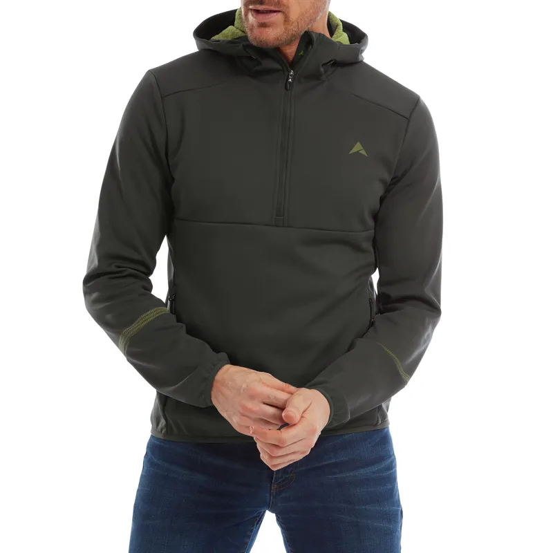 Altura Grid Half Zip Softshell Hoodie Grey Green