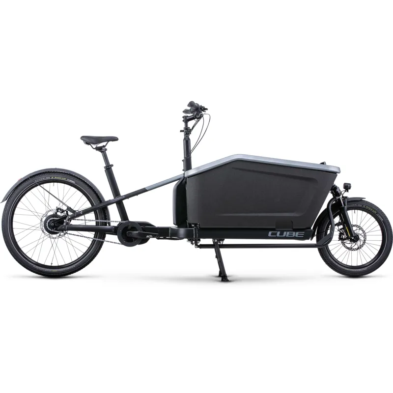 Cube Cargo Hybrid 500 Electric Cargo Bike in Grey/Black