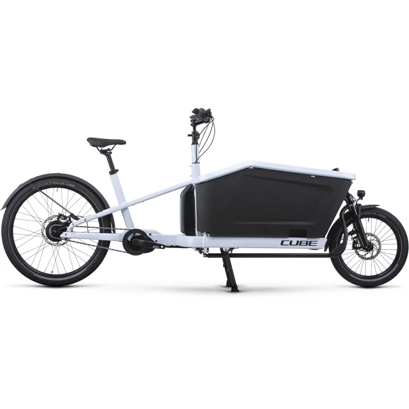 Cube Cargo Hybrid 500 Electric Cargo Bike in White/Black