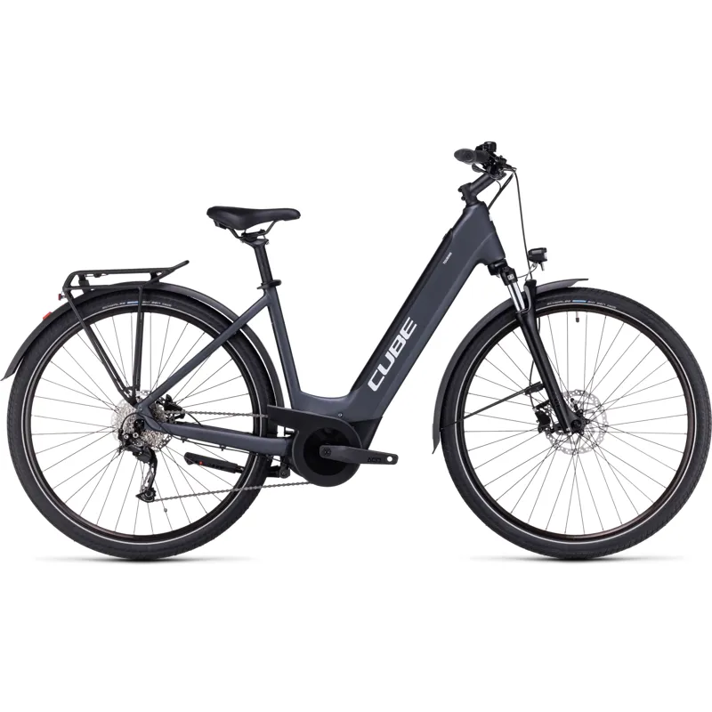 Cube Touring Hybrid One 500 Electric Bike in Grey/White - 2023-11