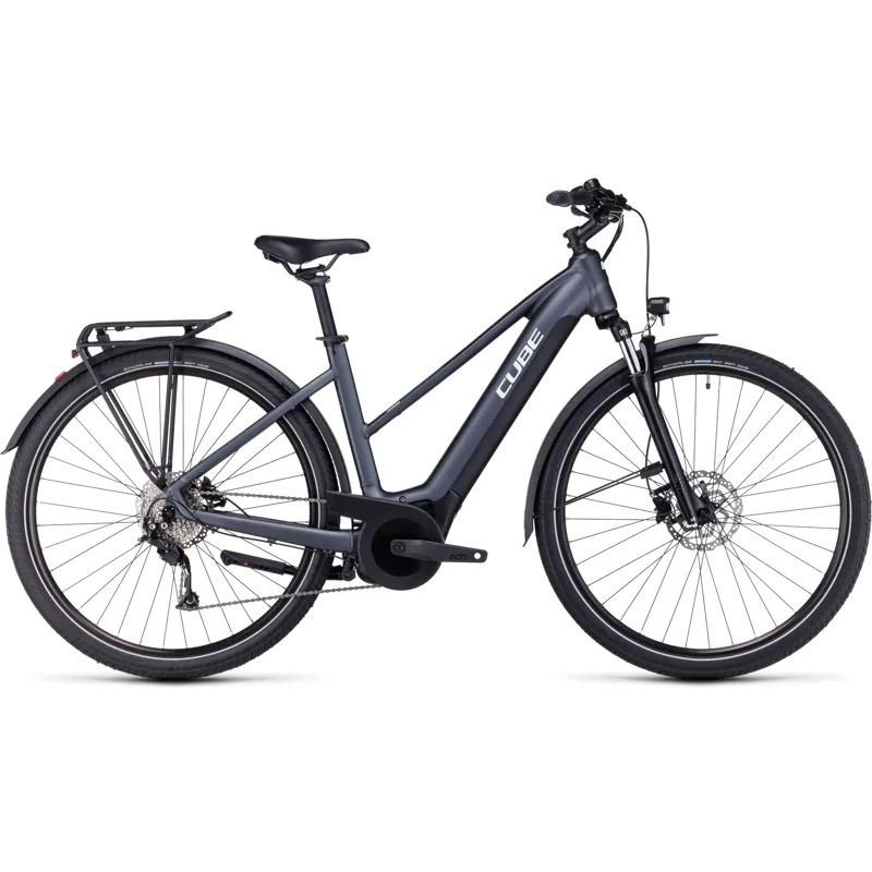 Cube Touring Hybrid One 500 Electric Bike in Grey/White - 2023-10
