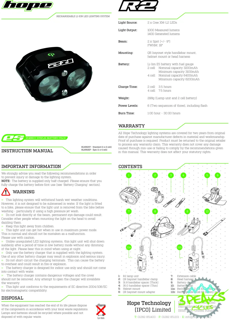 Hope R2 LED Front Light - 2nd Hand-2